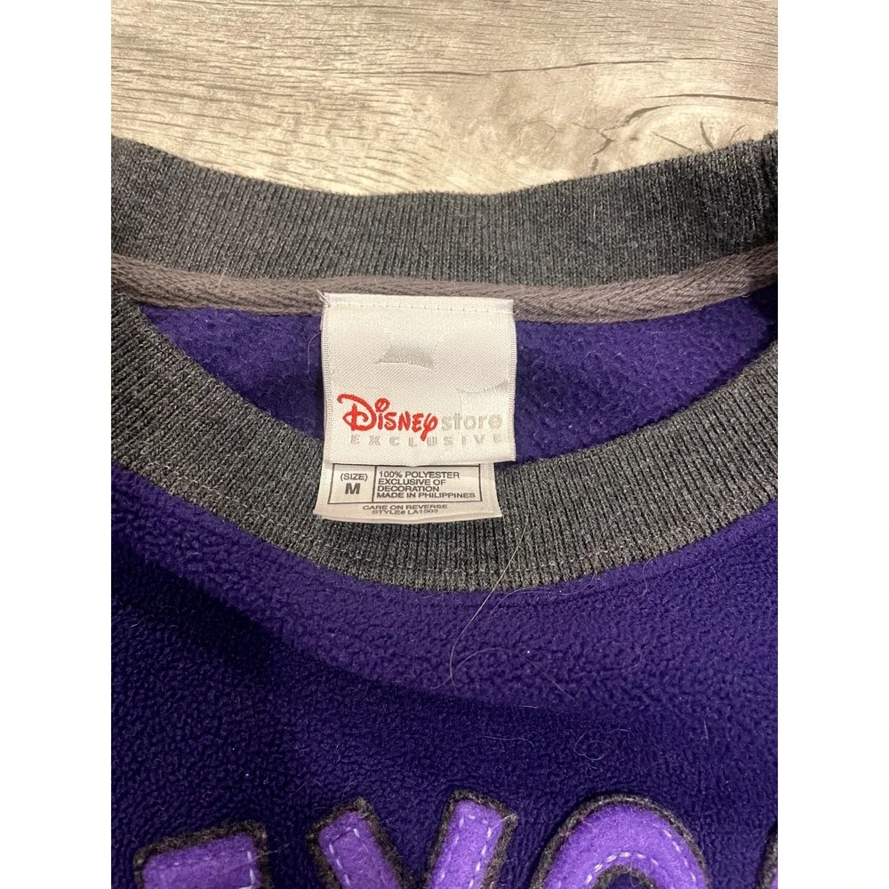 Disney Store Eeyore Fleece Sweatshirt Mens M Purple‎ Embroidered Winnie the Pooh
